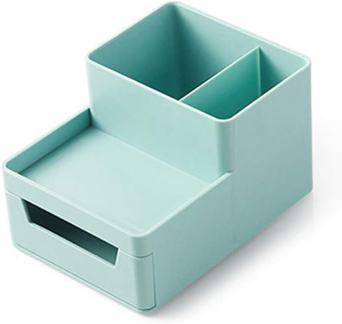 Pen Holder for Desk, Caddy with Drawer Pencil Organizer for Office Home, Mint