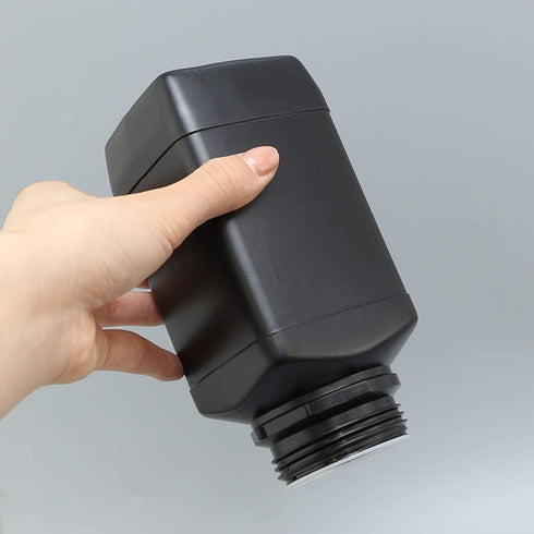 Heyiarbeit 5pcs Plastic Lab Chemical Reagent Bottle, 1000ml/34oz Wide Mouth Liquid Storage Container, Black Cap