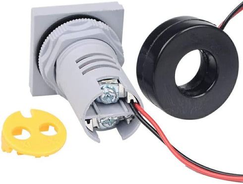 Digital Display AC Current Indicator, 22mm LED Current Tester 0~100A Ammeter Monitor (Yellow)
