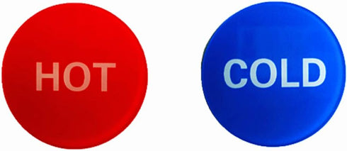 Zzooi Hot and Cold Water Pipe Labels, 2 Count Round 5cm