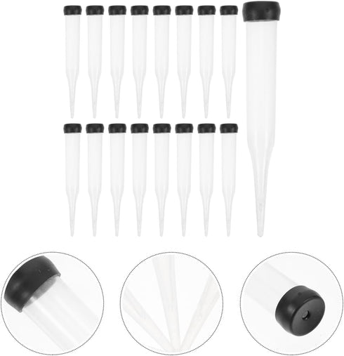 EXCEART 50Pcs 4.33In Flower Stem Water Tubes with Lids | Floral Arrangement Supplies for Fresh Roses | Plastic Vials