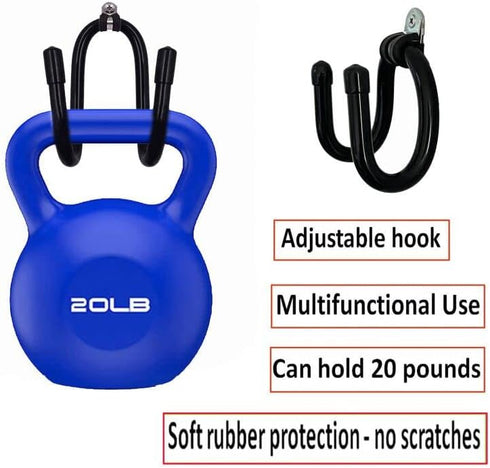 4 Pack Wall Hanger Bar Clamp Storage Clip, Wall Rack Utility Hooks for Woodworking Tools, Hang Heavy Tools Up to 20lbs