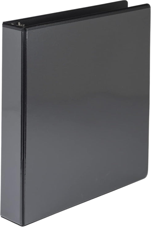 Samsill Economy 1.5 Inch 3 Ring Binder, Made in The USA, Round Ring Binder, Customizable Cover, Black