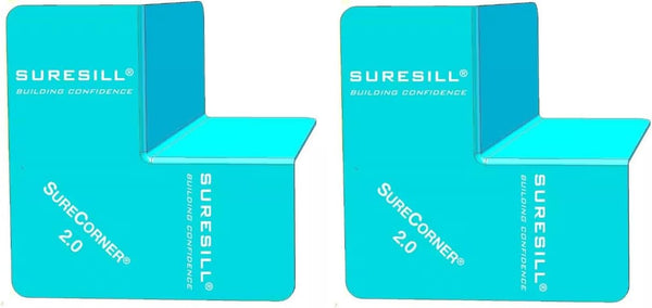 SureCorner 2.0 Sloped Corner Flashing for Windows - Pack of 2 to Fit with 1 Window, Teal