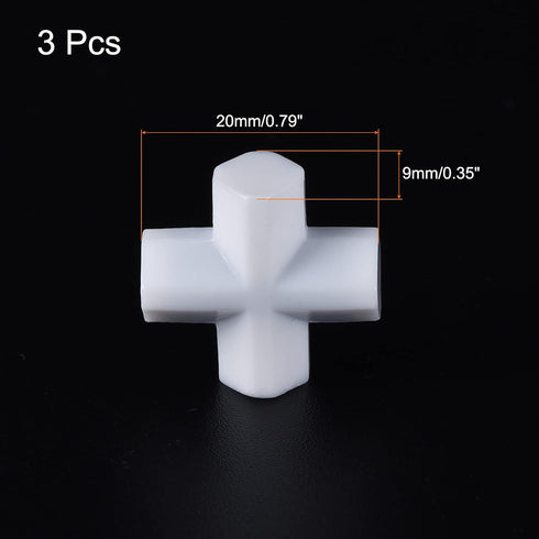 MECCANIXITY Magnetic Stirrer Mixer Stir Bar Rod 20mm(0.79") Cross Shape PTFE Coating Magnet White for Laboratory 3Pcs