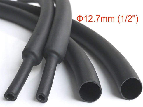 Black Heat Shrink Tubing 3:1 Shrinking Ratio Dual Wall Adhesive Lined Tube Roll Electrical Cable Wire Sleeving Dia