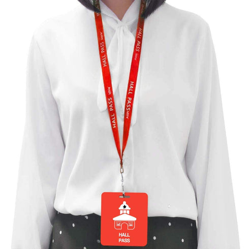 Unbreakable PVC Hall Pass Lanyards, Mlife School Passes Set for Teachers, 12 Pack Hall, Bathroom, Library, Office and