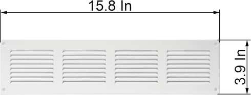 Vent Systems 16'' x 4'' Inch White Air Vent Cover, Metal Air Return Grill with Pest Guard Screen
