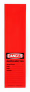 AccuformNMC 25 "Danger Barricade Tag, Adhesive Vinyl Wrap 'n Stick, 12" x 3.125", Black/White on Red