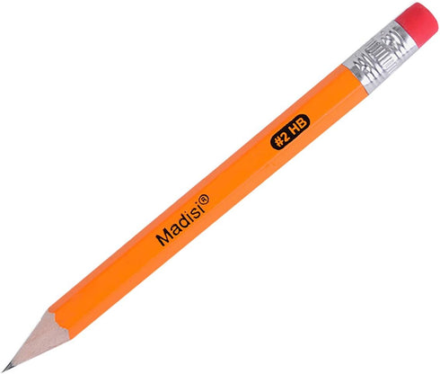 Madisi Golf Pencils with Eraser, 2 HB Half Pencils, 3.5" Mini Pencils, Pre-Sharpened, 96 Count by Madisi