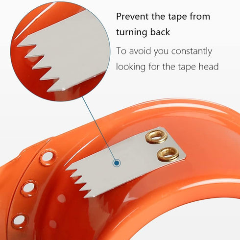 PROSUN 2 Pack Metal Packing Tape Dispenser Gun: 2-inch Wide Tape Dispensers/3-Inch Inner Paper Core (2" Orange + 2"