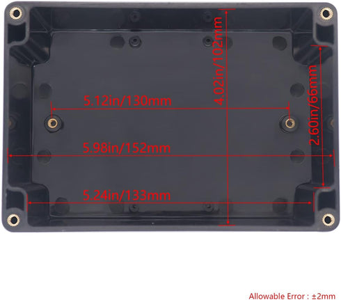 Project Box IP65 Waterproof Junction Box, ABS Plastic Black Electrical Case for DIY Projects, 6.3x4.33x3.54 inch