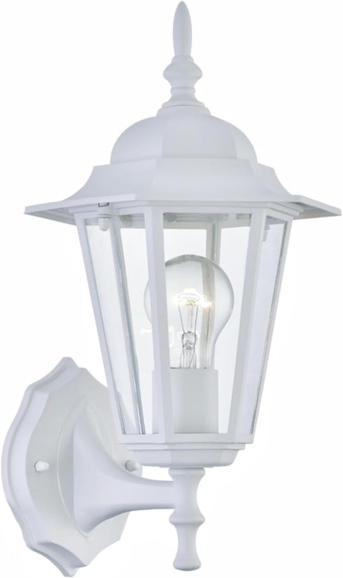 WISBEAM White Outdoor Wall Lantern, Outdoor Wall Sconce for House Porch Lighting
