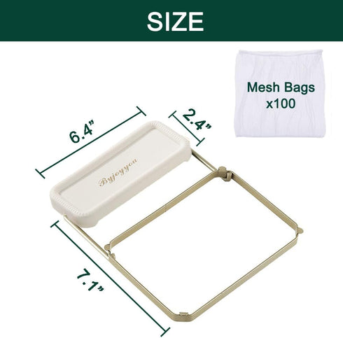 100 Foldable kitchen sink filter basket | disposable mesh bags | Food waste disposal gadget (white)