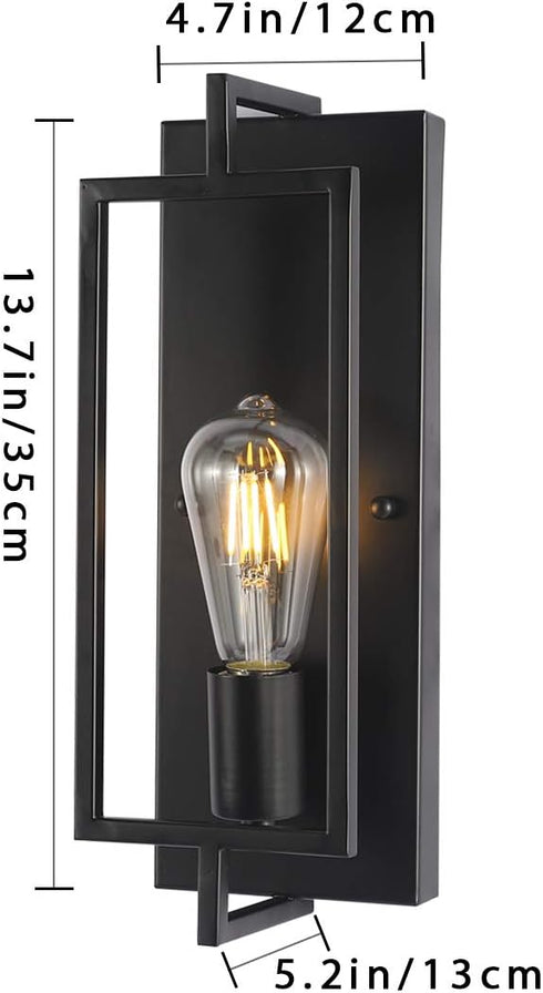Modern Matte Black Wall Sconce - Single Light Bathroom Fixture