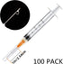 100 Pack 2.5ml with 25Ga Disposable Plastic Measuring Lab Supplies, Individually Sealed Wrapped