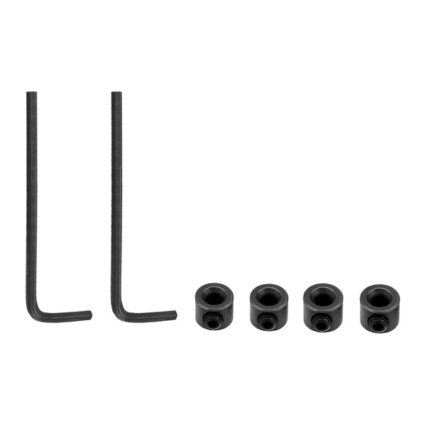 uxcell Drill Bit Stop Set 4mm/5mm I.D. Carbon Steel Bit Depth Holder with Hex Wrench for Woodworking Tool Kit