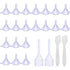 20 Pack Mini Clear Plastic Funnels with 2 Pcs Mini Pipette and Spoon for Filling Small Bottles or Containers