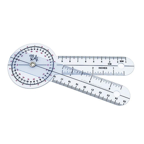 EMI Goniometer Physical Therapy 4 Piece Set, EGM-429TM - 12", 8", 6", and Tape Measure