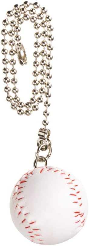 Set 2Pack Ceiling Fan Pull Chain Decorative Extension Light Pull Chain Silver Tone Chains Baseball Pendant for Ceiling