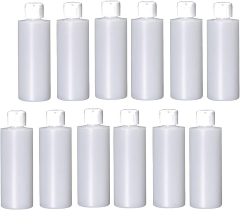 12 Pack 4 oz Plastic Flip Top Pour Spout Bottles for Essential Oils, Perfumes, Lotions