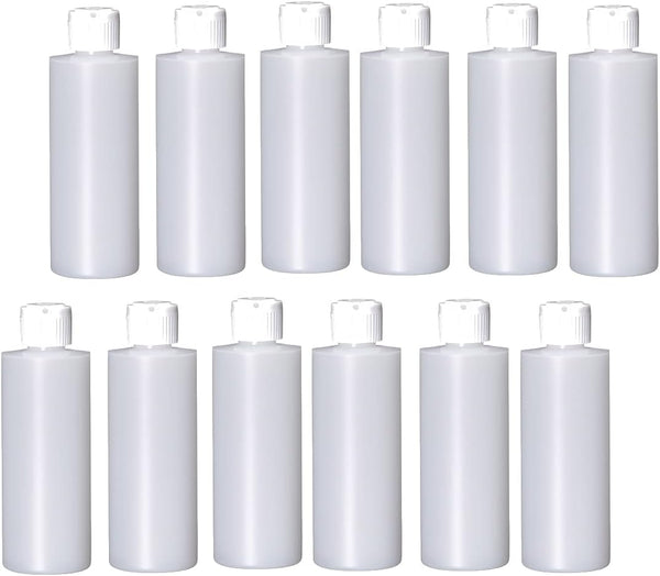 12 Pack 4 oz Plastic Flip Top Pour Spout Bottles for Essential Oils, Perfumes, Lotions