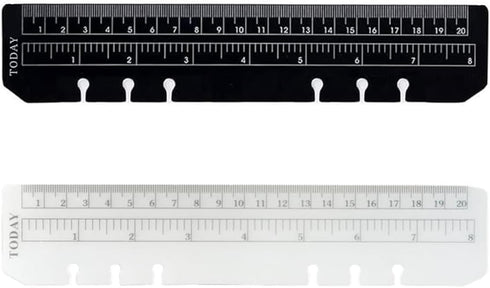 EYAKEG 2Pcs Black/Clear Plastic Page Marker Pouch Measuring Today Ruler for A5 Size