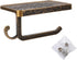 Vintage Toilet Paper Holder with Shelf,Aluminum Tissue Roll Wall Mounted,Toilet Shelf for Bathroom Accessories Mount