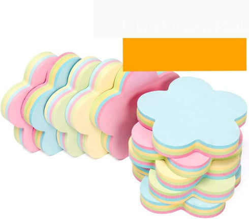 Sticky Notes Self-Sticky Notes, 100 Sheets/Pad, 10 Pads/Pack in Box, Flower Shape for School, Business, Family