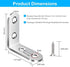 FATLODA 18PCS 72 (40mmx40mm) L Bracket & Corner Brace, Stainless Steel Right Angle Brackets for Shelves & Furniture