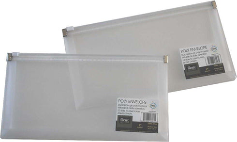 Filexec 50027-18043 Zipper Envelope, Clear, 4.75" x 9.5", Set of 12