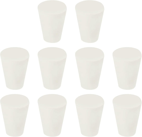 MECCANIXITY Rubber Tapered Plug 9mm to 13mm Solid Test Tubes Bungs Stopper White, 10 Pieces