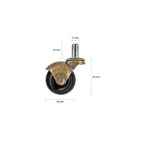 4pcs Caster Wheels Set, Heavy Duty Swivel Plate Ball Casters for Antique Furniture, Office Chair Caster (Cyan 1.5'')