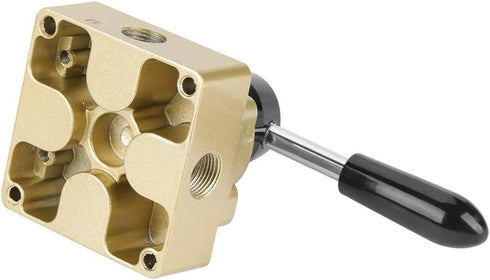 Hilitand HV-03 Rotary Lever Hand Valve, G3/8 Control Valve, 3 Positions 4 Ways Pneumatic Air Flow Control