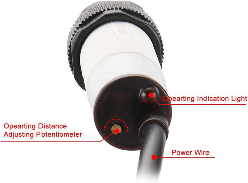 Baomain Photoelectric Sensor E3F-R4P2 Retroreflective Optical Switch, DC 10-30V PNP NC Sensing Distance 4m