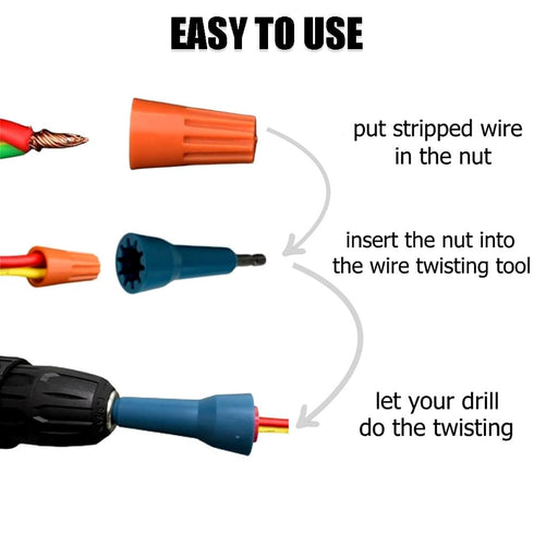 25 Pcs Wire Connectors & 1 Pc Blue Wire Nut Twister, Insulating Insert Twist Electrical Wire Connectors Kit