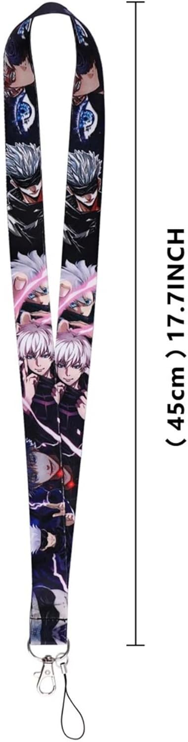 Satoru Gojo Jujutsu Kaisen Anime Manga 17.7" Neck Lanyard Keychain Holder ID Badge Mobile Phone Pin Strap