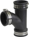 Supply Giant 6I78 Flexible Tee Coupling, Black, 1.9" Inner Diameter for 1-1/2" Nominal Pipe with Stainless Steel Clamps