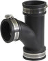 Supply Giant 6I78 Flexible Tee Coupling, Black, 1.9" Inner Diameter for 1-1/2" Nominal Pipe with Stainless Steel Clamps