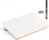 Glass Desk Whiteboard with Reversible Wood Stand, Small Portable Desktop Dry Erase White Board, Reusable Desk Notepad