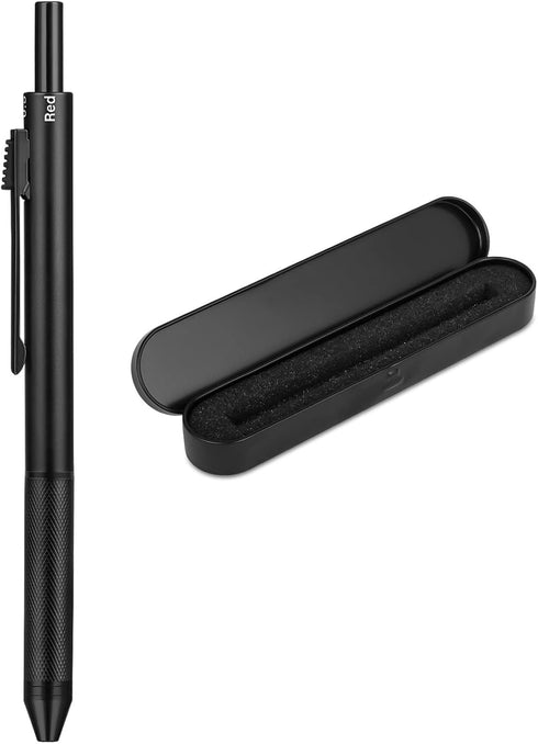 AUAUY 4 in 1 Multifunction Pen, Metal Cased Gravity Sensor Pen, 0.5mm 3 Color Ballpoint & Mechanical Pencil with Case