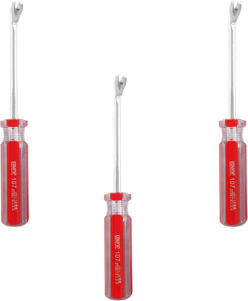 3pcs Tack Lifter, Nail Staple Puller Remover Tool, V Tip Pry Screwdriver for Tack Rivet Removal (7.4" Length)
