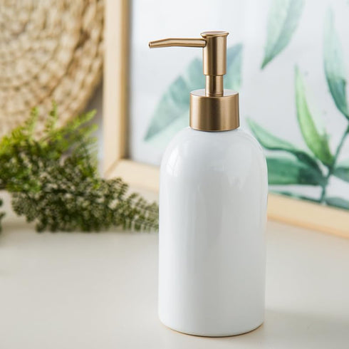 Shurhome Ceramic Hand Sanitizers Bottle Hotel Home Kitchen Soap Dispenser Toilet Lotion Bottle Press Bathroom