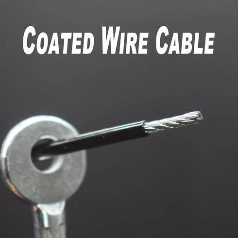 10 pcs 10 inch (25cm) 3mm Thickness Galvanized Steel Wire Cable Eyelets - Ended Short Rope Lanyard Safety Tether