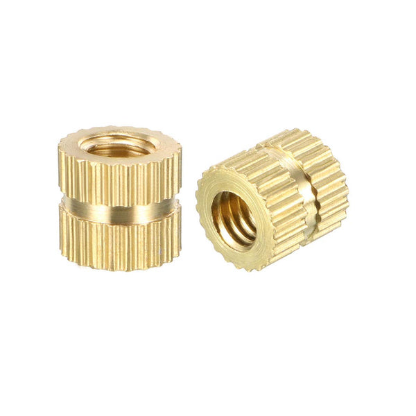 uxcell 50Pcs M4 x 6mm Knurled Insert Nuts, Brass Threaded Insert Embedment Nut for 3D Printer