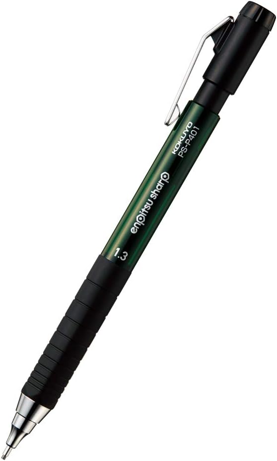 KOKUYO Mechanical Pencil, Enpitsu Sharp Type M Rubber Grip, 1.3mm (PS-P401G-1P), Green