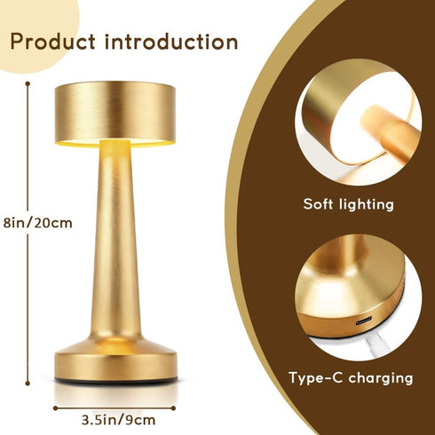 HPUFKOT 3-Levels Lamp,3 Portable LED Table Lamp, BrightnessMetal Desk Color Touch Control RechargeableLamp, Ideal