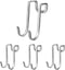 4 Pack Over Cabinet Drawer Double Hooks, Stainless Steel Narrow Door Hook for Kitchen, Bathroom, and Wardrobe Door