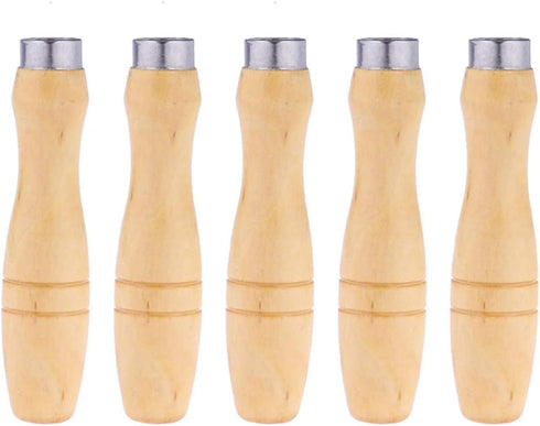 DOITOOL 10PCS Wooden File Handle with Metal Collars for Woodworking, Garage Tool Maintenance