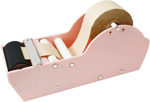 Water Activated Paper Tape Dispenser, Pink Gummed Tape Dispenser for Sealing Office Supplies Arts Crafts